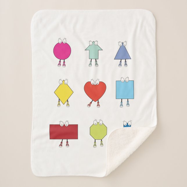 Cute Shape Characters Illustration Design Sherpa Blanket (Front)