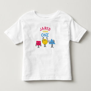 Cute Shapes First Birthday Celebration Toddler T-Shirt