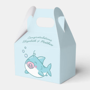 Cute Shark Baby Shower Kawaii Pink Girl Favour Box
