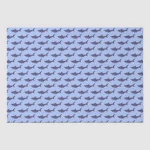 Cute Shark Baby Watercolor Blue Birthday Kids  Tissue Paper
