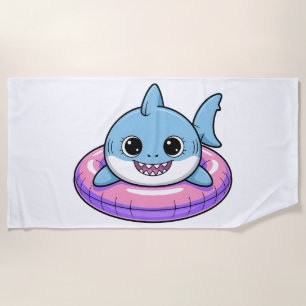 Cute Shark Baby With Float   Kids Beach Towel