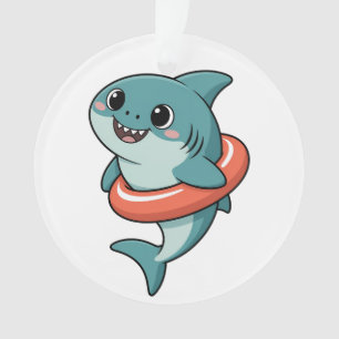 Cute Shark Baby With Float   Kids Ornament