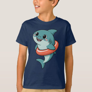 Cute Shark Baby With Float Kids T-Shirt