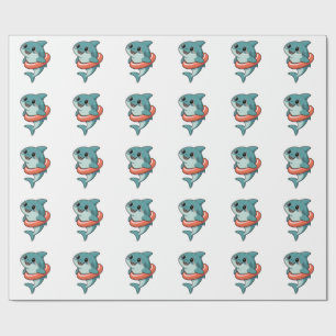 Cute Shark Baby With Float Kids Wrapping Paper
