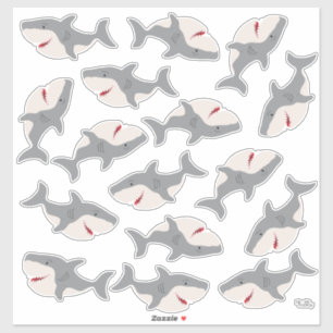 Cute Shark Bait Cartoon Sharks Character Vinyl