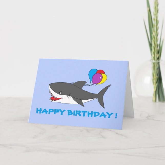 Cute Shark Birthday Card (Front)