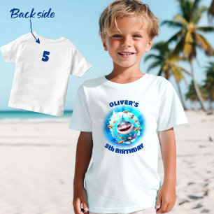 Cute Shark Birthday Personalised Boy  Toddler T-Shirt