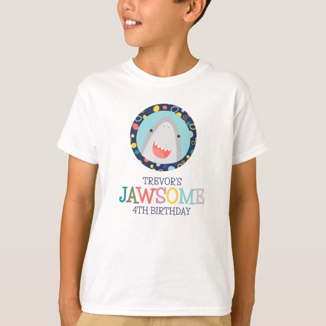 Cute Shark Birthday  T-Shirt (Front)