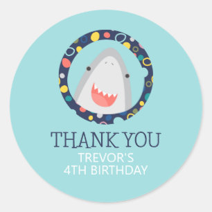 Cute Shark Classic Round Sticker