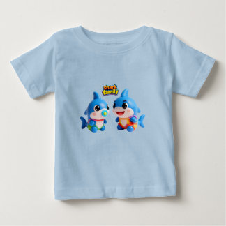 Cute Shark Family 3D Cartoon Character Kawaii Styl Baby T-Shirt