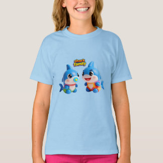 Cute Shark Family 3D Cartoon Character Kawaii Styl T-Shirt