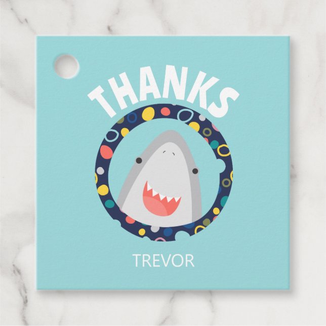Cute Shark Favour Tags (Front)