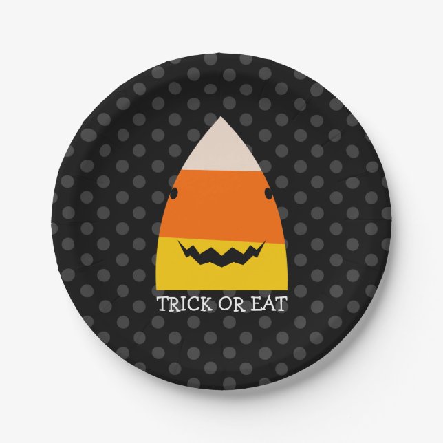Cute Shark Halloween Paper Plate (Front)
