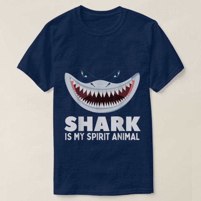 Cute Shark Is My Spirit Animal Funny Sharks Lover  T-Shirt (Design Front)