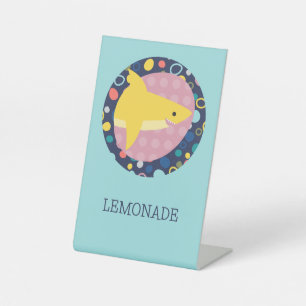 Cute Shark Lemonade Pedestal Sign