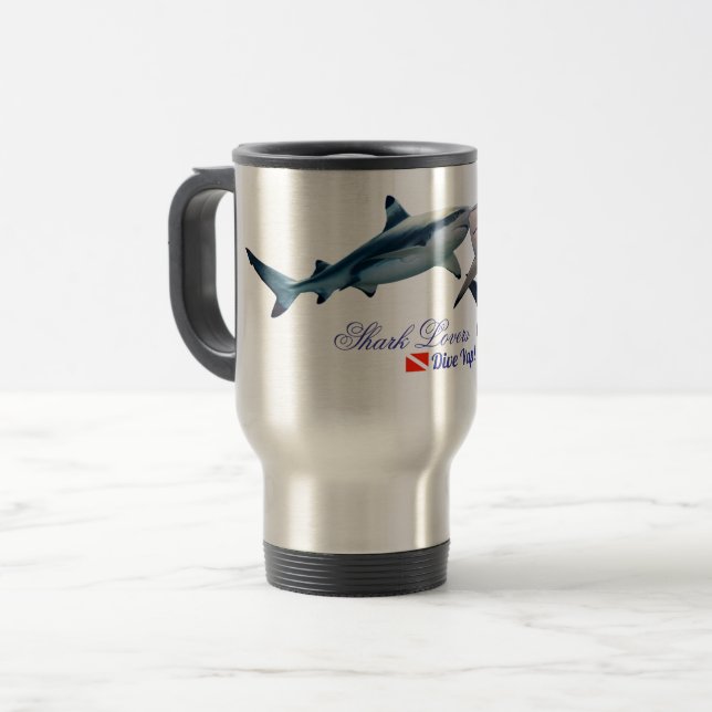 Cute Shark lovers Shot Glass Travel Mug (Front Left)