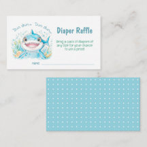Cute Shark Ocean Boy Baby Shower Diaper Raffle