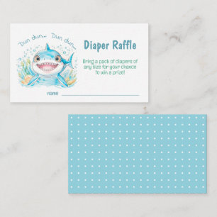 Cute Shark Ocean Boy Baby Shower Diaper Raffle Enclosure Card
