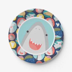 Cute Shark Paper Plate