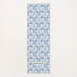 Cute Shark Pattern custom name yoga mat