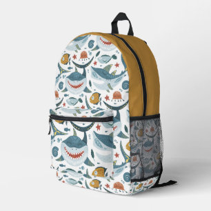 Cute Shark Pattern Printed Backpack
