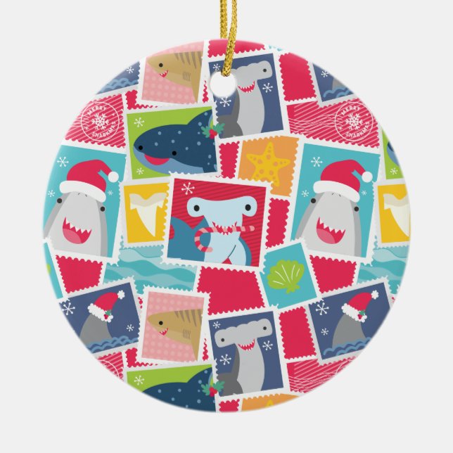 Cute Shark Species Ceramic Tree Decoration (Front)