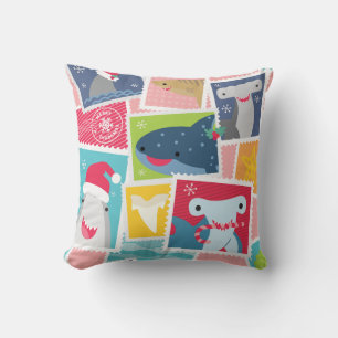 Cute Shark Species Christmas Cushion