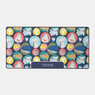Cute Shark Species Desk Mat