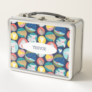 Cute Shark Species Metal Lunch Box