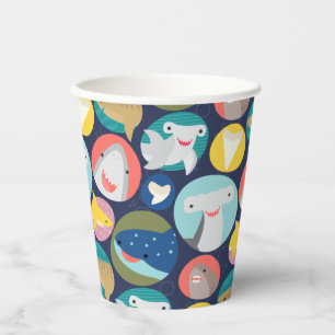 Cute Shark Species Paper Cups
