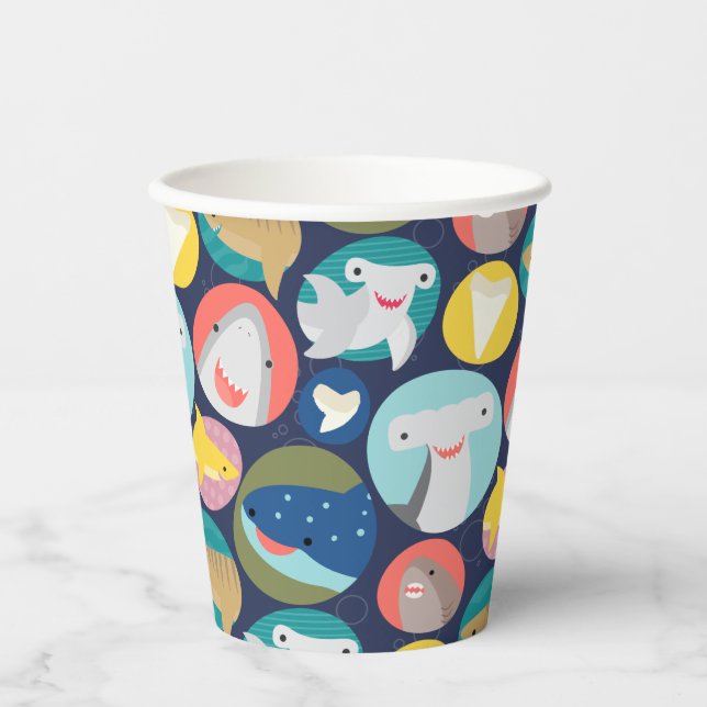 Cute Shark Species Paper Cups (Front)