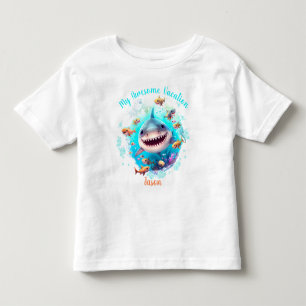 Cute Shark Summer Vacation Personalised Boy Toddler T-Shirt