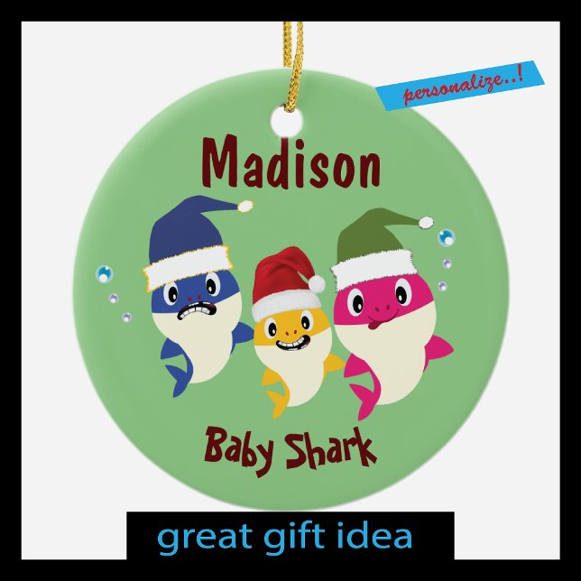Cute Shark 🦈 Super Ocean Christmas Kids Fun Ceramic Tree Decoration (Creator Uploaded)