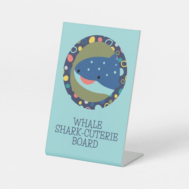 Cute Shark Whale Shark-Cuterie Board Pedestal Sign (Front)
