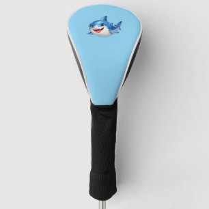 Cute Shark with Big Eyes Happy Ocean Animal Illust Golf Head Cover