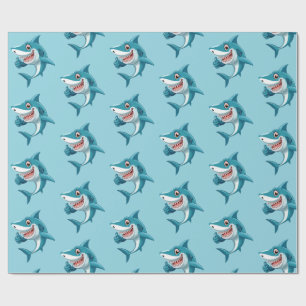 Cute shark wrapping paper