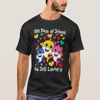 Cute Sharks 100 Days of School & Still Loving It S T-Shirt