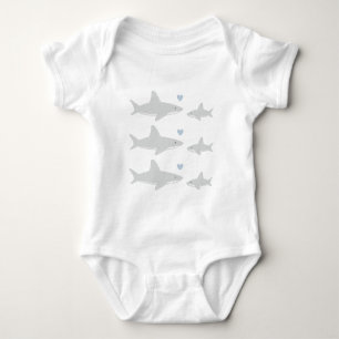 Cute Sharks   Baby Bodysuit
