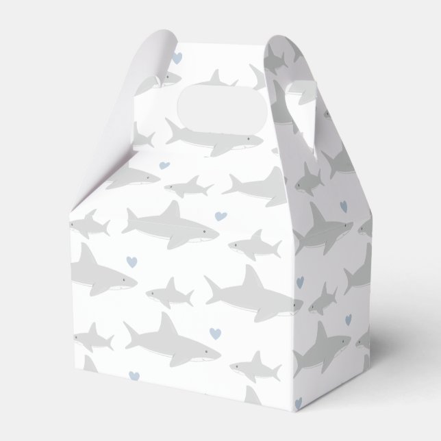 Cute Sharks | Baby Shower Favour Box (Front Side)