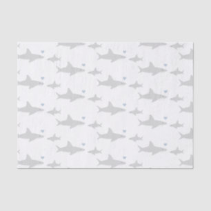 Cute Sharks Baby Shower Tissue Paper