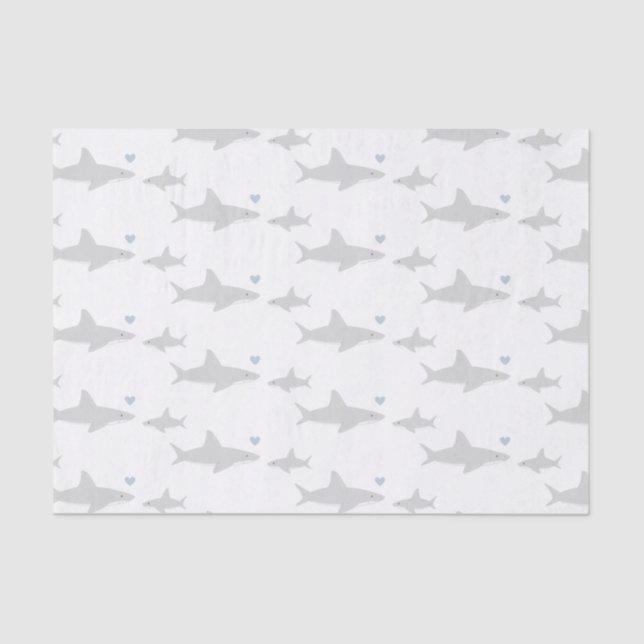 Cute Sharks | Baby Shower Tissue Paper (Front)