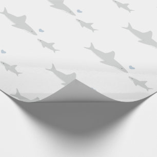 Cute Sharks Baby Shower Wrapping Paper