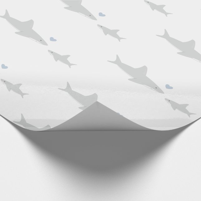 Cute Sharks | Baby Shower Wrapping Paper (Corner)