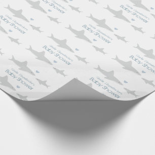 Cute Sharks with words   Shower Wrapping Paper