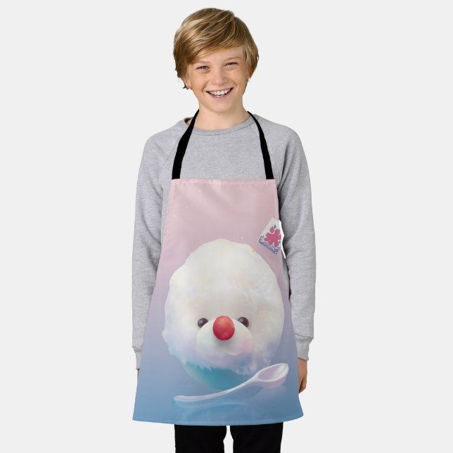 Cute Shaved Ice Dog Apron (Worn)