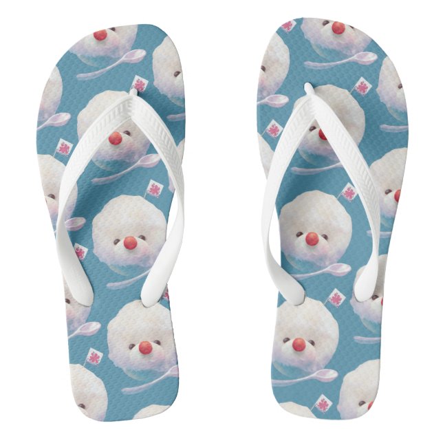 Cute Shaved Ice Dog Pattern Flip Flops (Footbed)