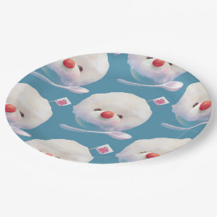 Cute Shaved Ice Dog Pattern Paper Plate