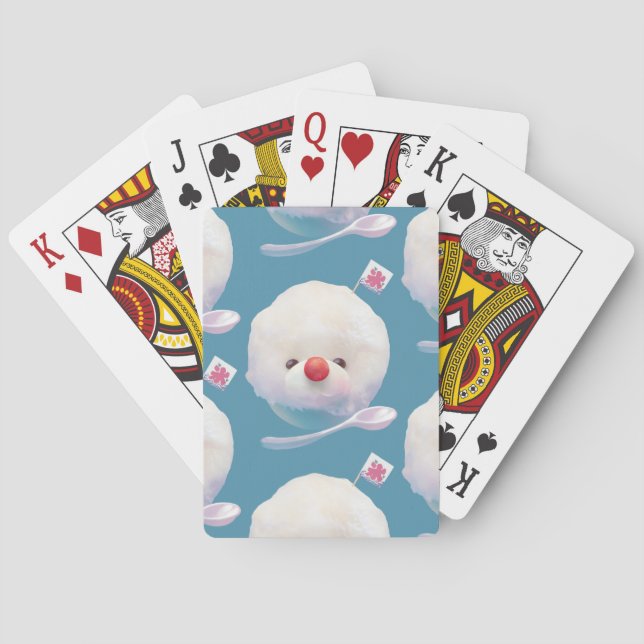Cute Shaved Ice Dog Pattern Playing Cards (Back)