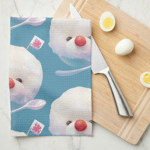 Cute Shaved Ice Dog Pattern Tea Towel