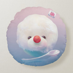 Cute Shaved Ice Dog Round Cushion